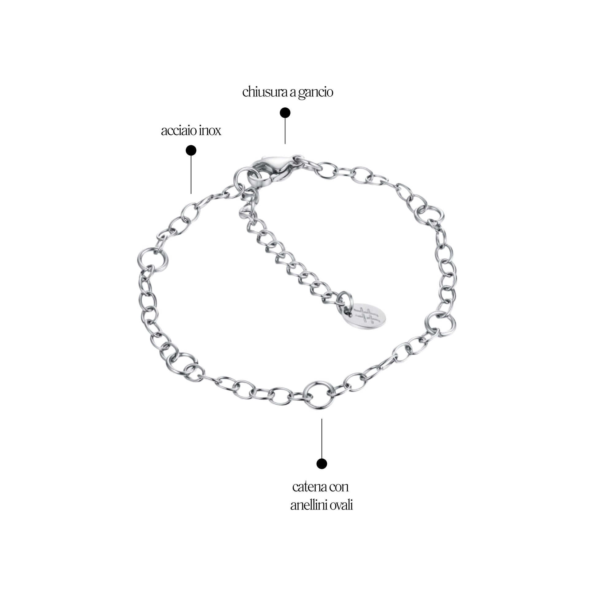 Bracciale con Anellini_AcciaioInox "BRAND"