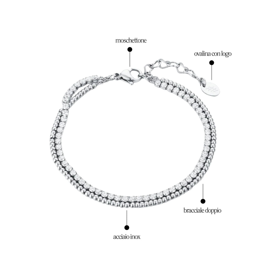 Bracciale Doppio Tennis e Sfere - Brand Gioielli