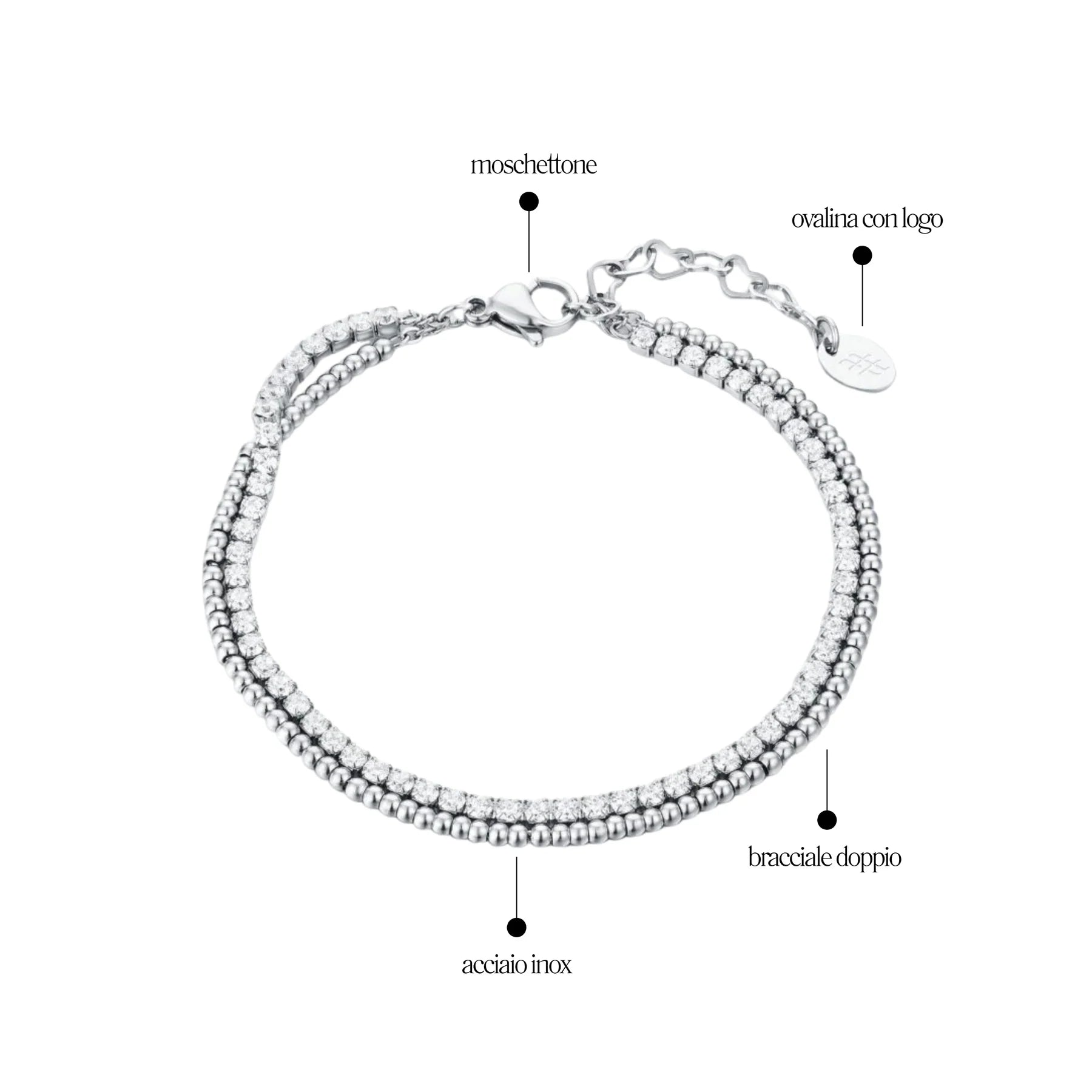 Bracciale Doppio Tennis e Sfere - Brand Gioielli