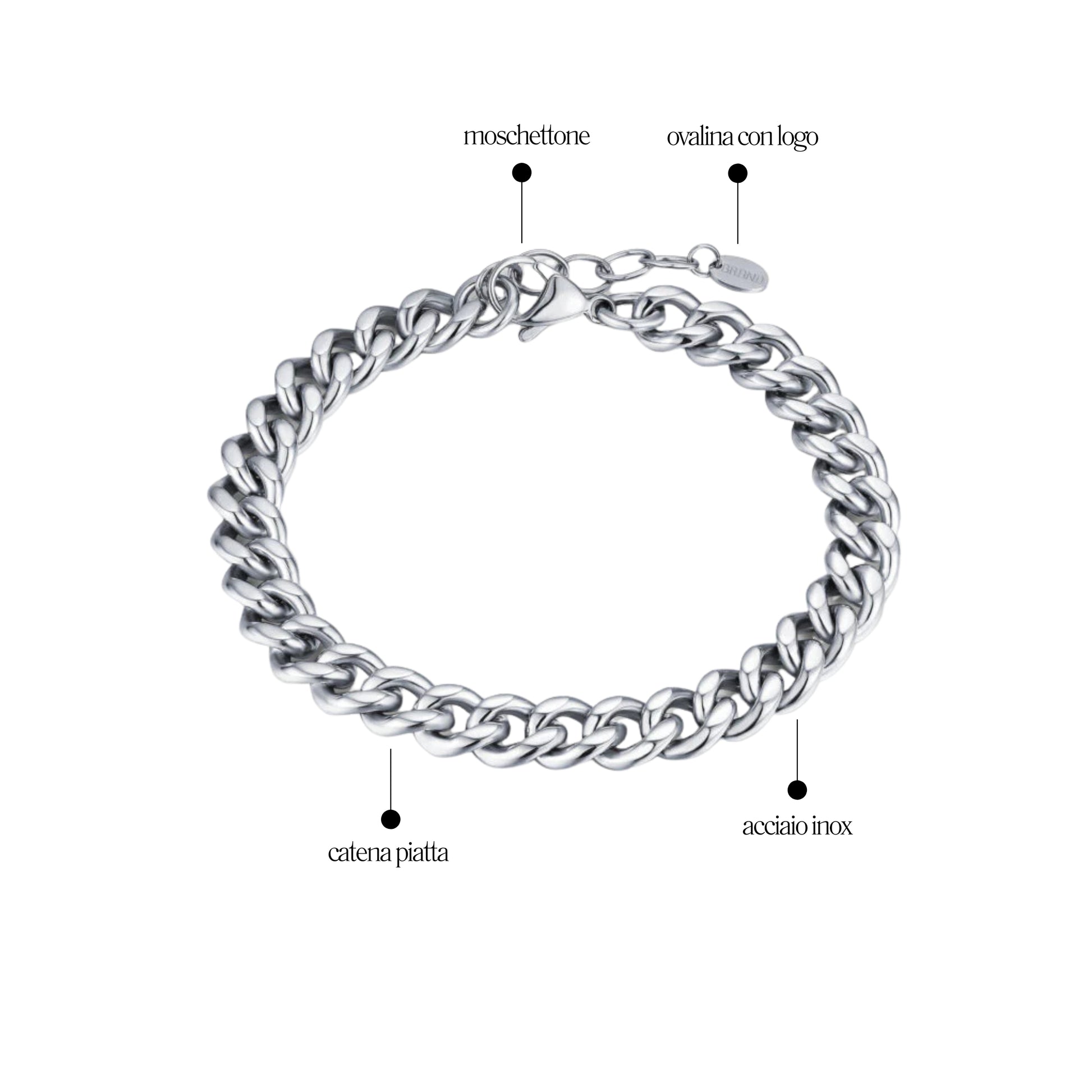 Bracciale Grumetta Piatta 8mm Urban - Brand Gioielli