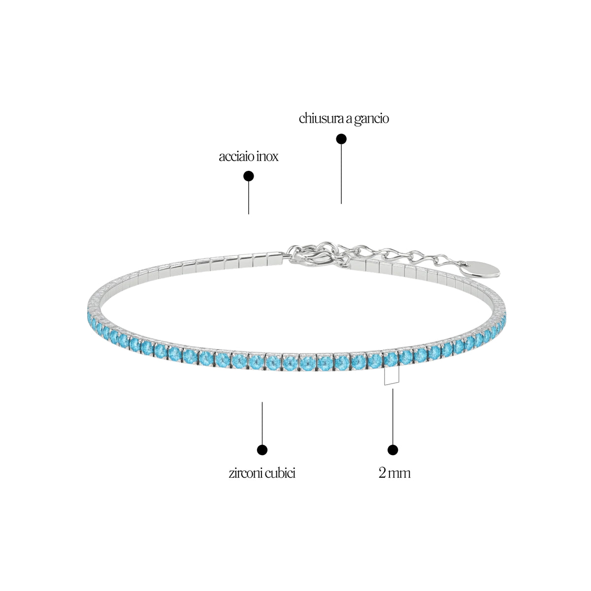Bracciale Tennis_AcciaioInox "BRAND"