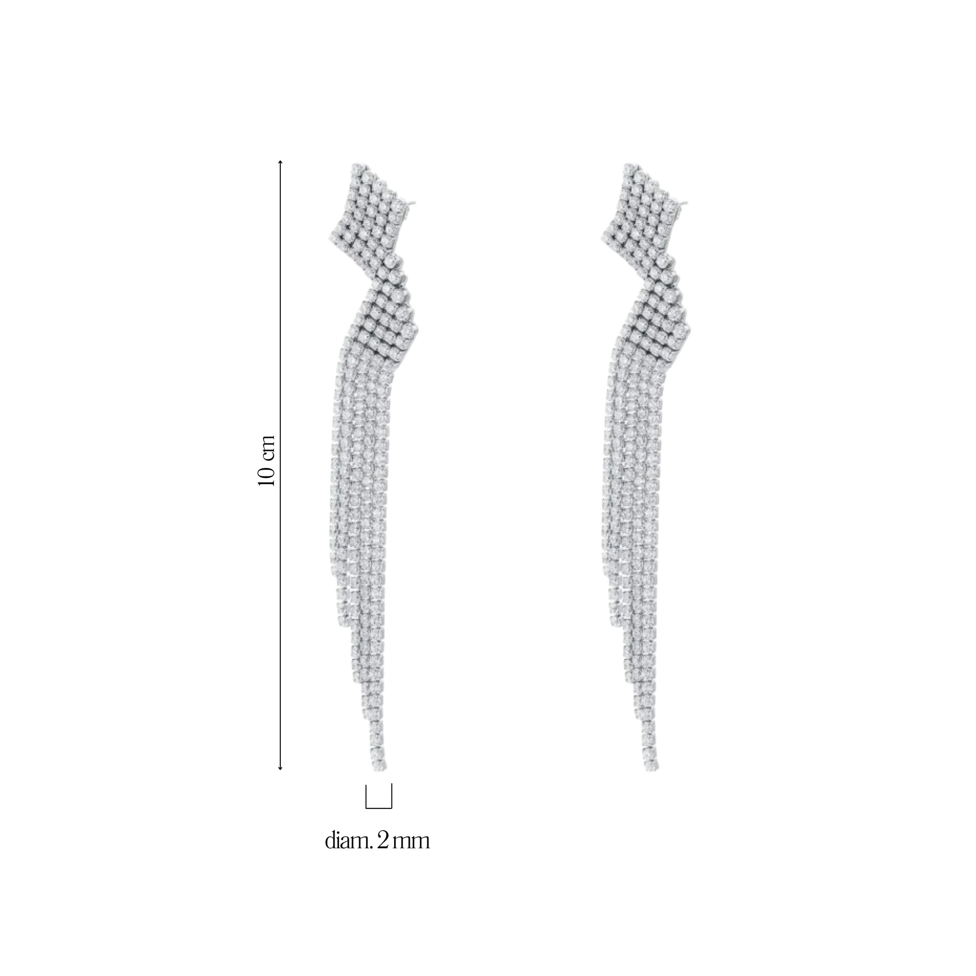 Orecchini Tennis pendenti saetta - Brand Gioielli