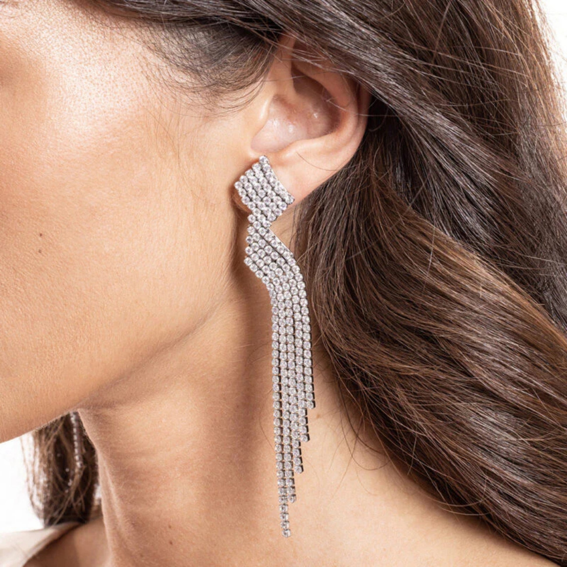 Orecchini Tennis pendenti saetta - Brand Gioielli