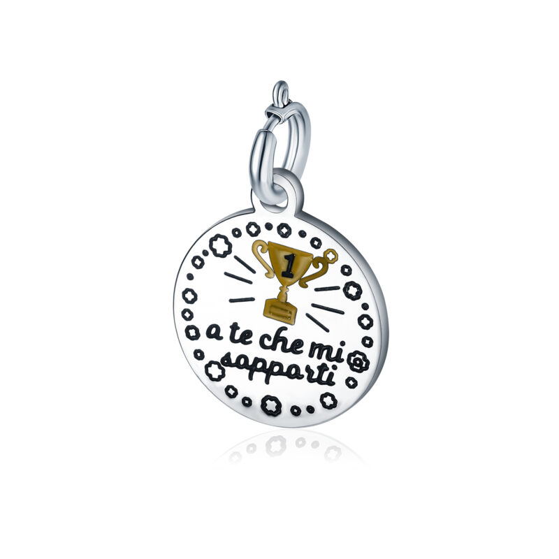 Charm A Te Che Mi Sopporti in acciaio inox Pensieri - Brand Gioielli