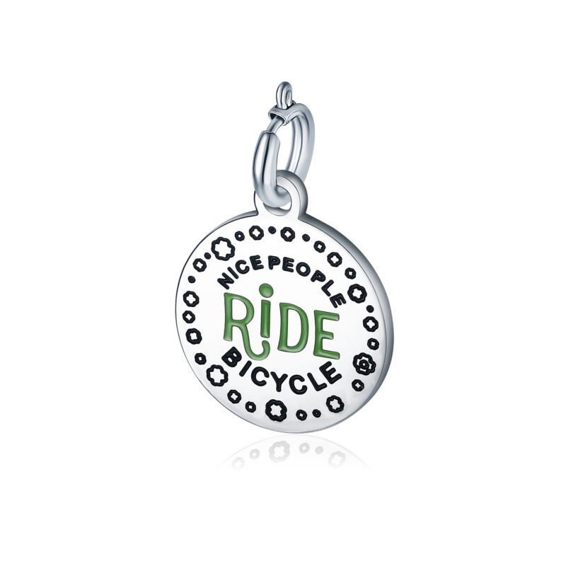 Charm Nice People Ride Bicycle in acciaio inox Pensieri - Brand Gioielli