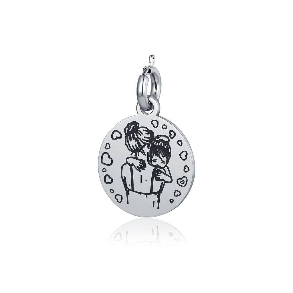 Charm Abbraccio in acciaio inox Mamma - Brand Gioielli