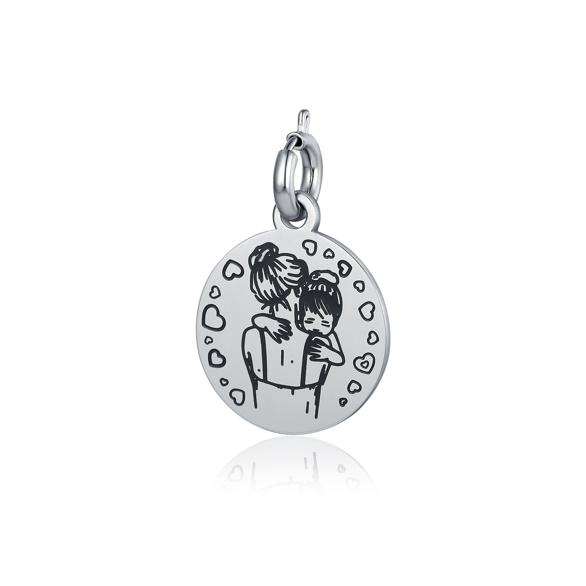 Charm Abbraccio in acciaio inox Mamma - Brand Gioielli