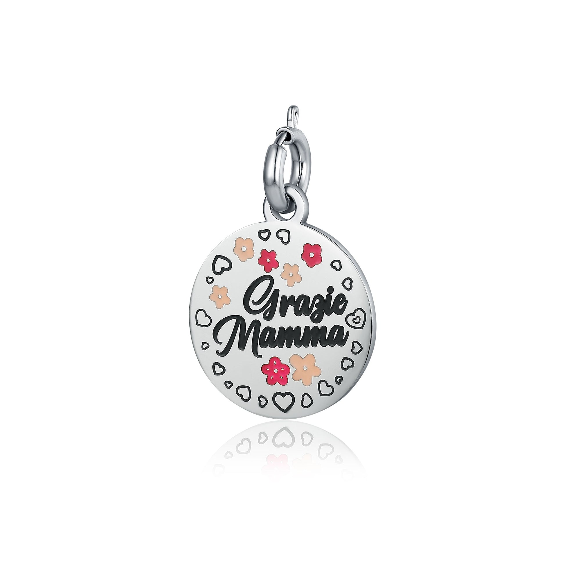 Charm Grazie Mamma in acciaio inox Mamma - Brand Gioielli