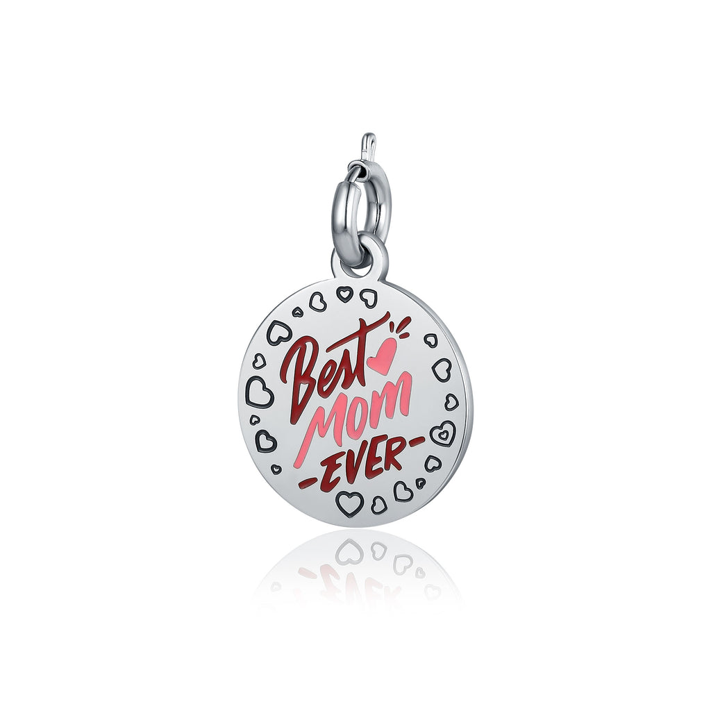 Charm Best Mom Ever in acciaio inox Mamma - Brand Gioielli