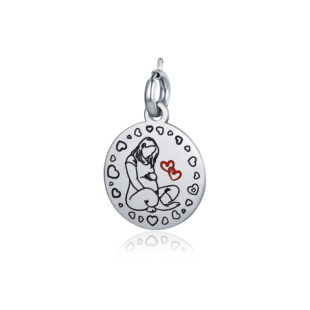 Charm Dolce Attesa in acciaio inox Mamma - Brand Gioielli