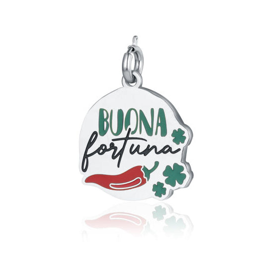 Charm Buona fortuna in acciaio inox Pensieri - Brand Gioielli