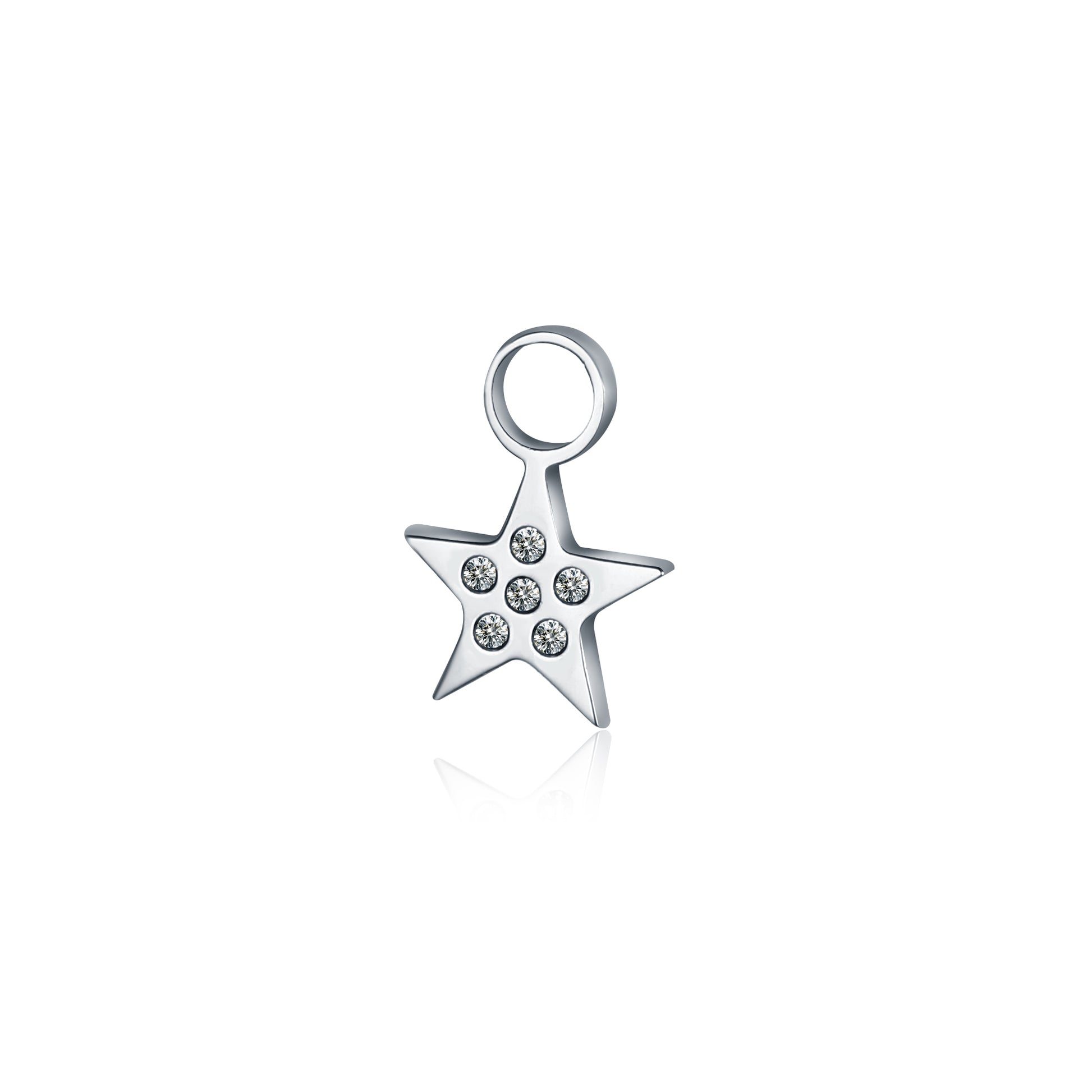 Mini Charm Stellina con Cristalli Hoola in acciaio inox - Brand Gioielli