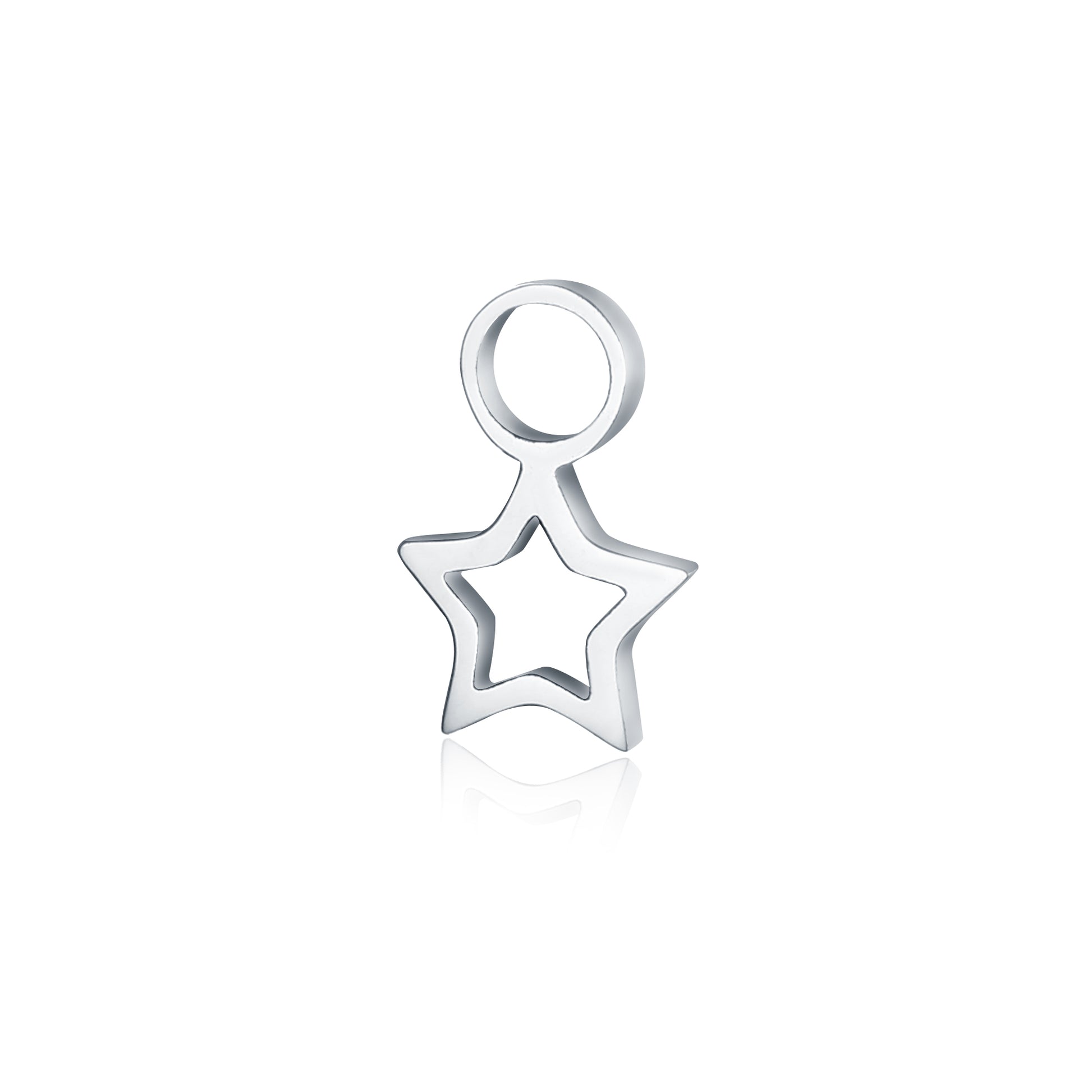 Mini Charm Stella Vuota in acciaio inox - Brand Gioielli