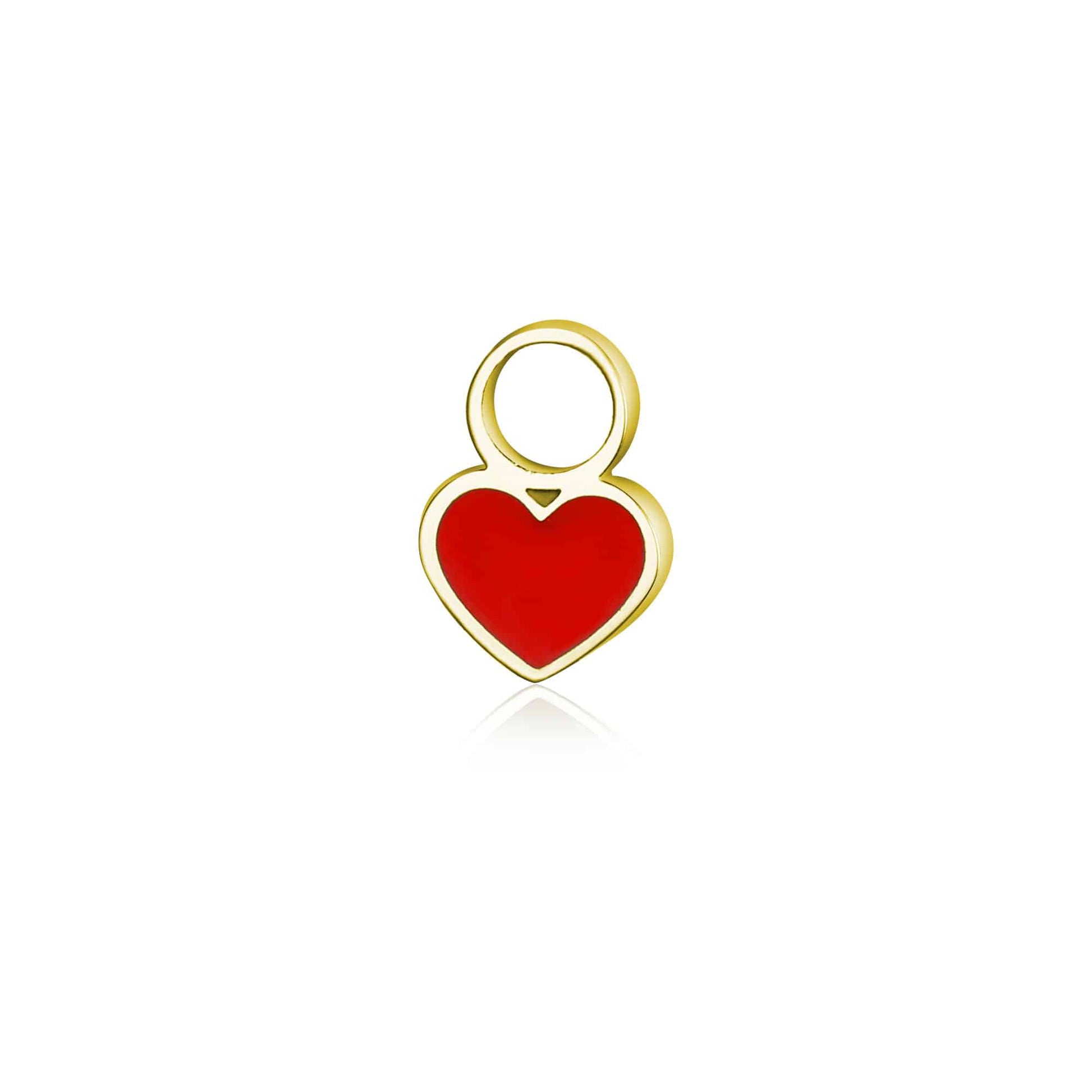 Mini Charm Cuore Smaltato Rosso in acciaio inox - Brand Gioielli
