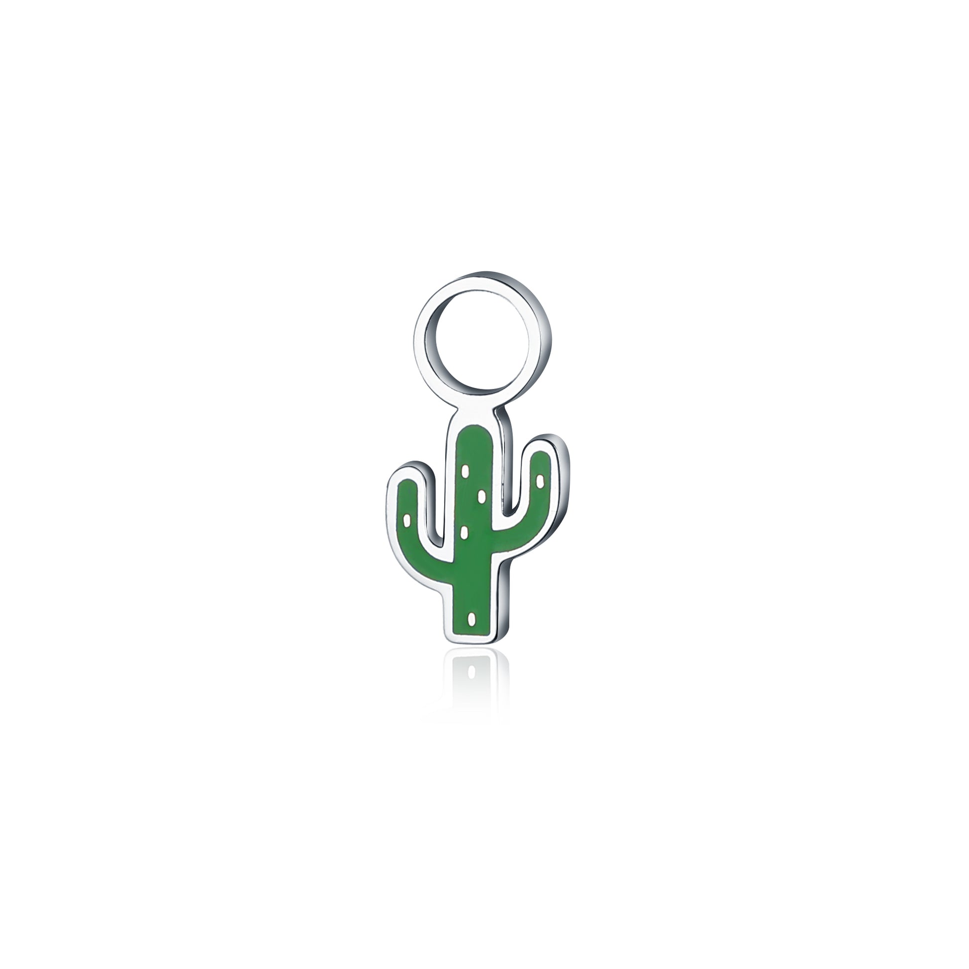 Mini Charm Cactus Smaltato in acciaio inox - Brand Gioielli