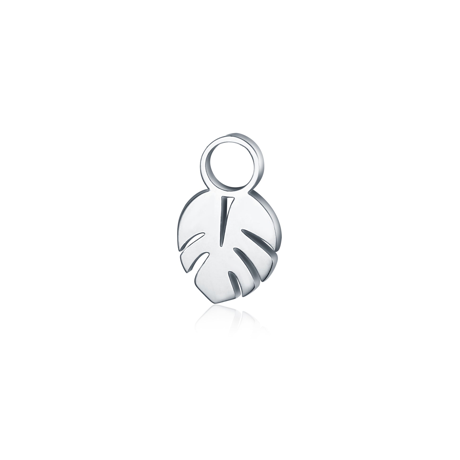 Mini Charm Foglia in acciaio inox - Brand Gioielli