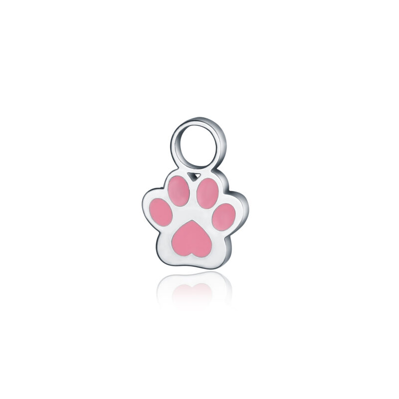 Mini Charm Zampina Smaltata in acciaio inox - Brand Gioielli