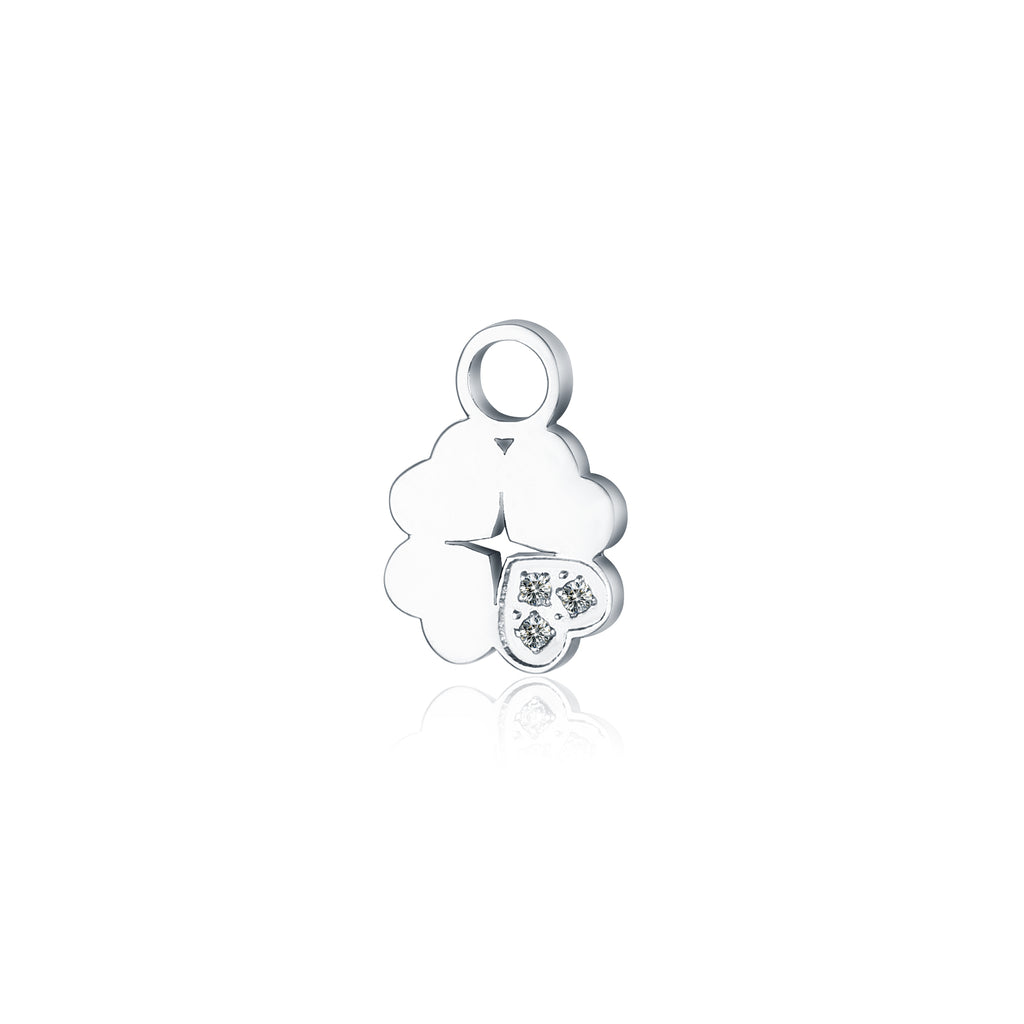 Mini Charm Quadrifoglio Con Cristalli in acciaio inox - Brand Gioielli
