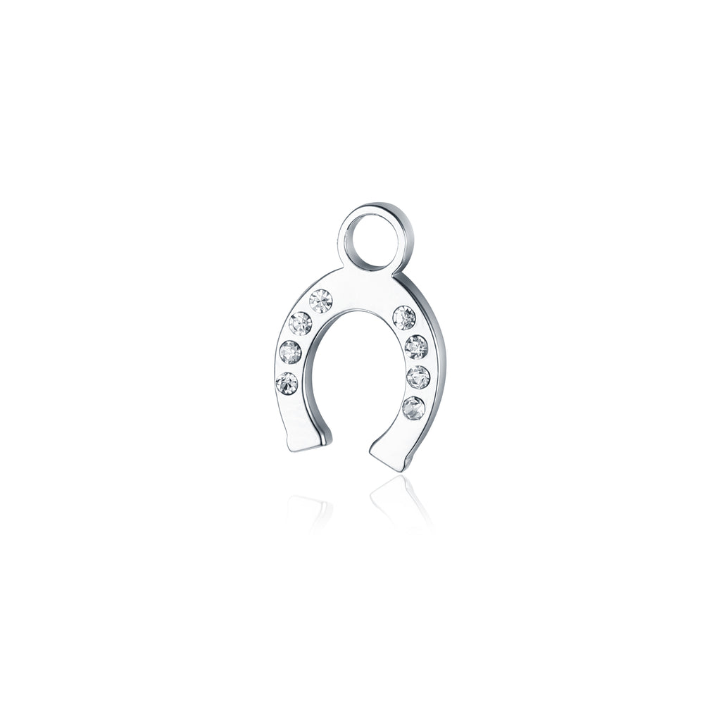 Mini Charm Ferro Di Cavallo Con Cristalli in acciaio inox - Brand Gioielli