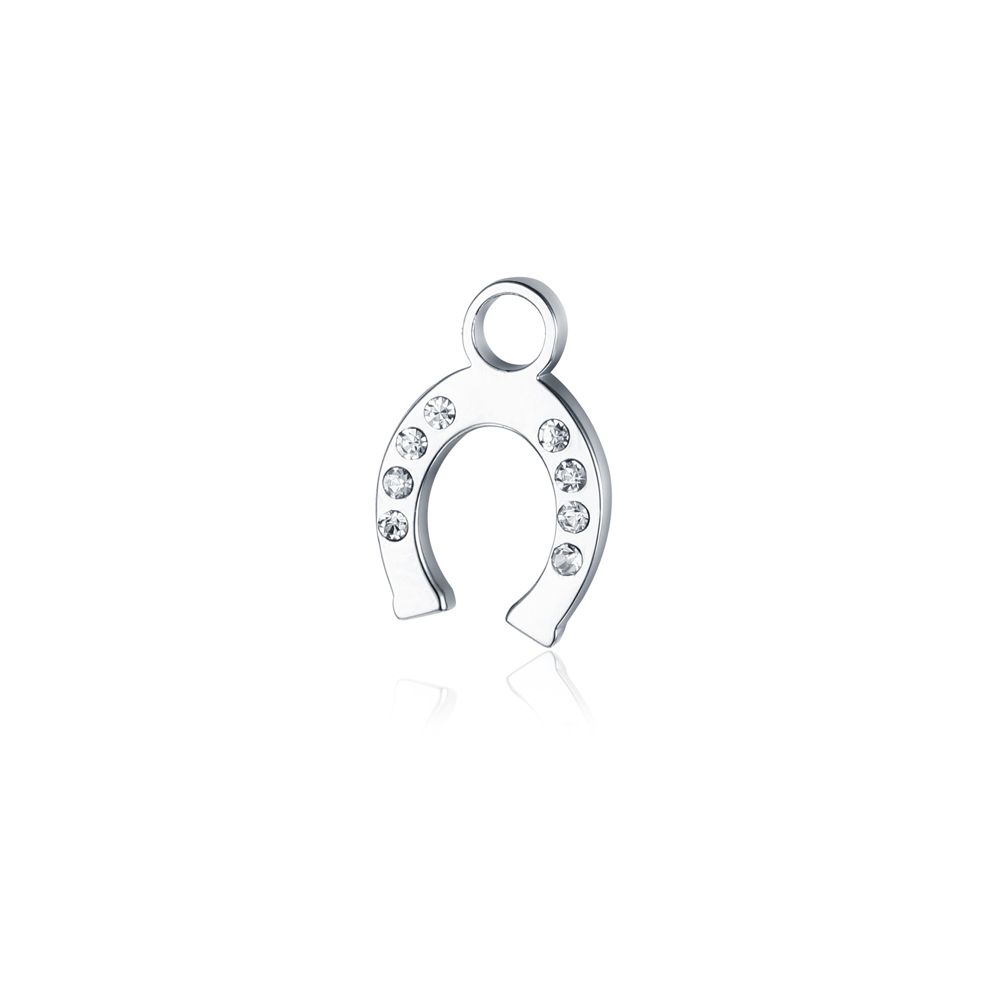 Mini Charm Ferro Di Cavallo Con Cristalli in acciaio inox - Brand Gioielli
