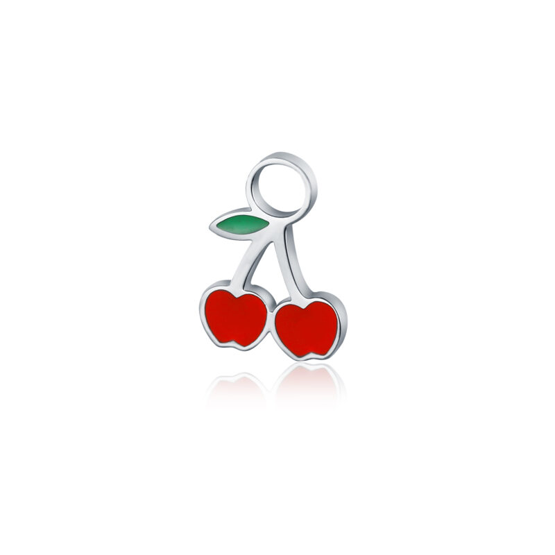 Mini Charm Ciliegie Smaltate in acciaio inox - Brand Gioielli