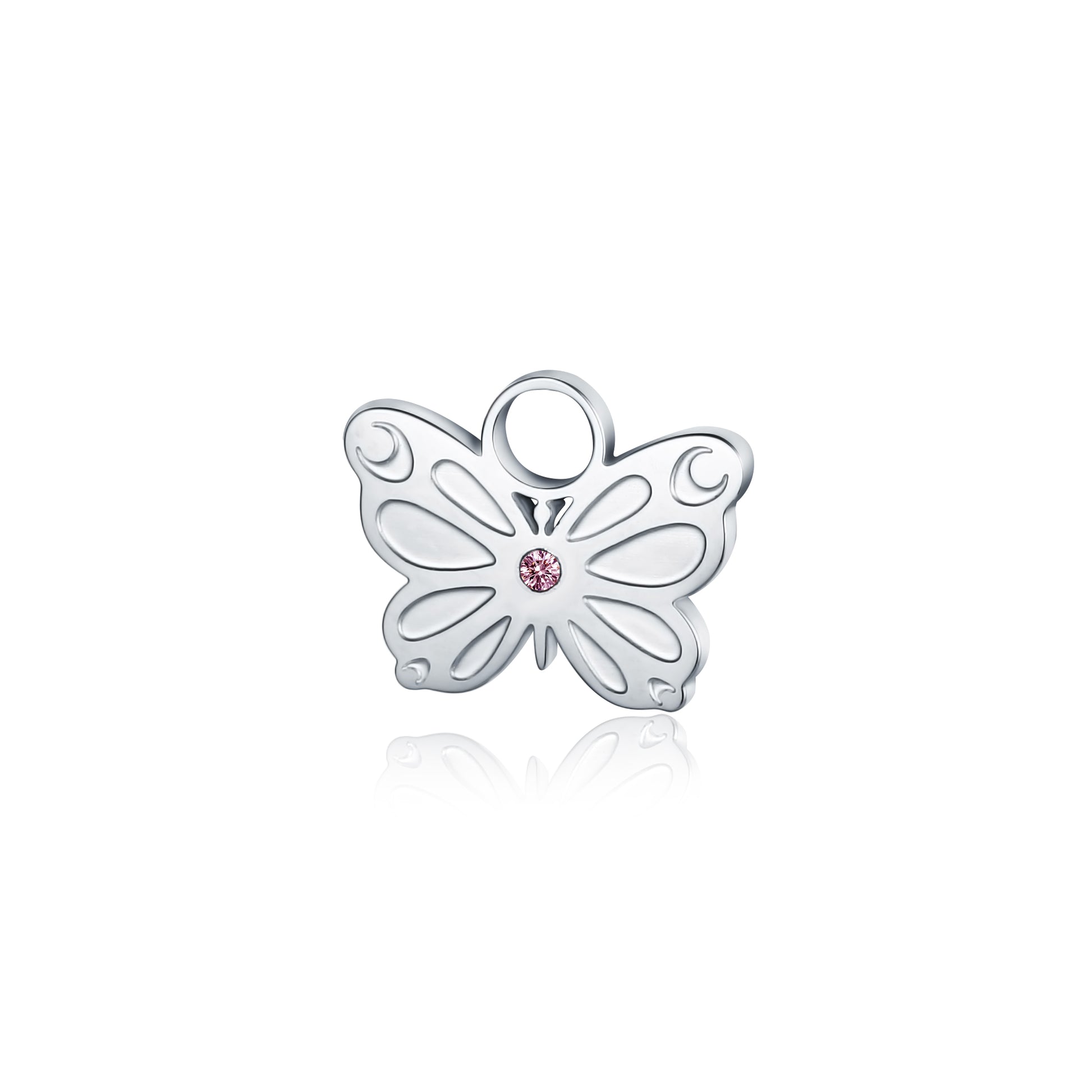 Mini Charm Farfalla Con Cristallo in acciaio inox - Brand Gioielli