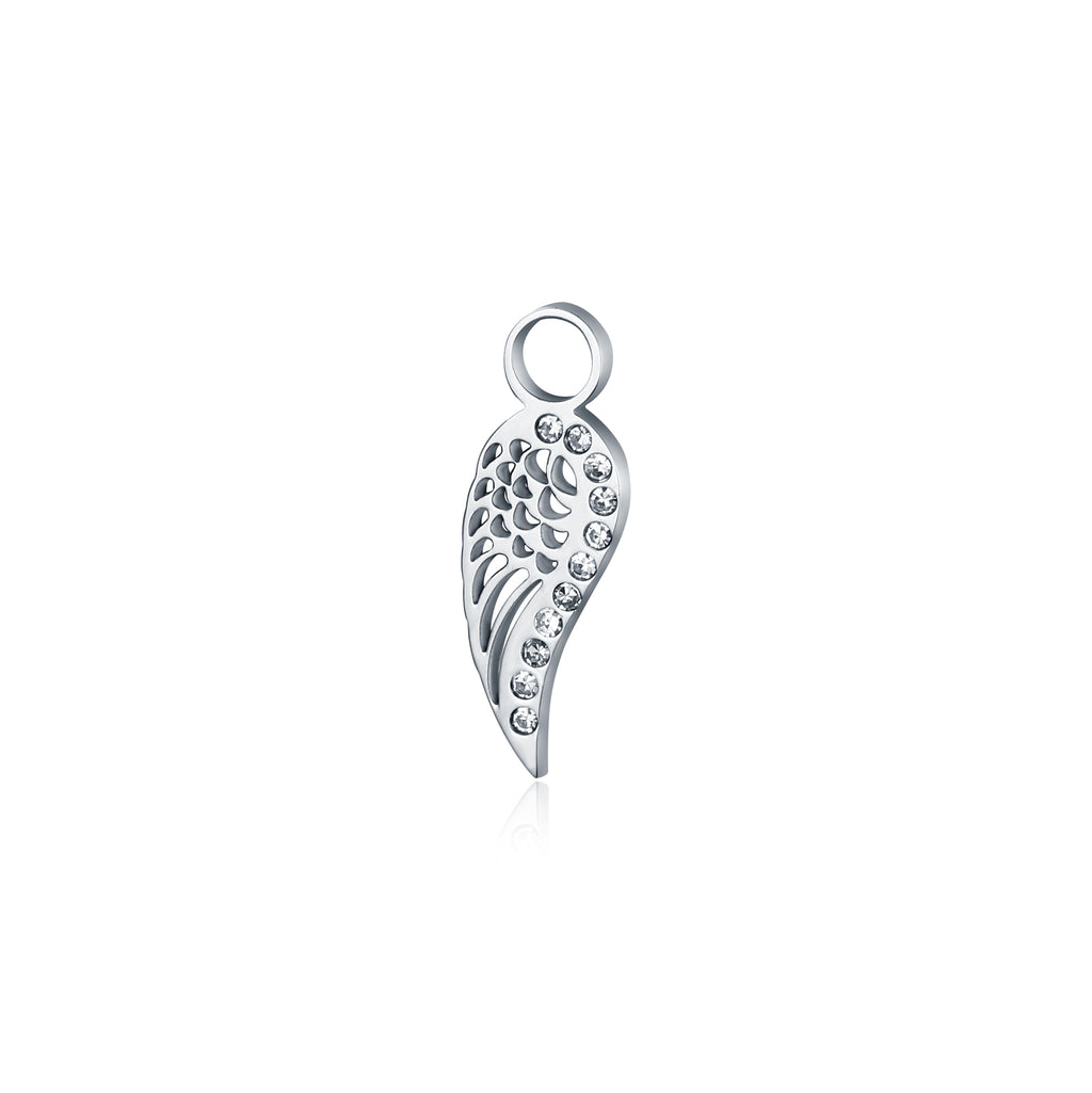 Mini Charm Ala con Cristalli in acciaio inox - Brand Gioielli
