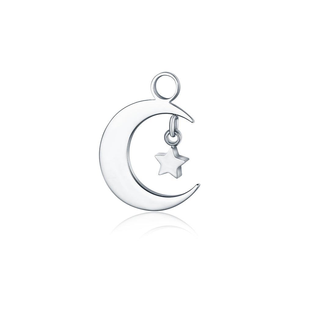Mini Charm Luna e Stella in acciaio inox - Brand Gioielli