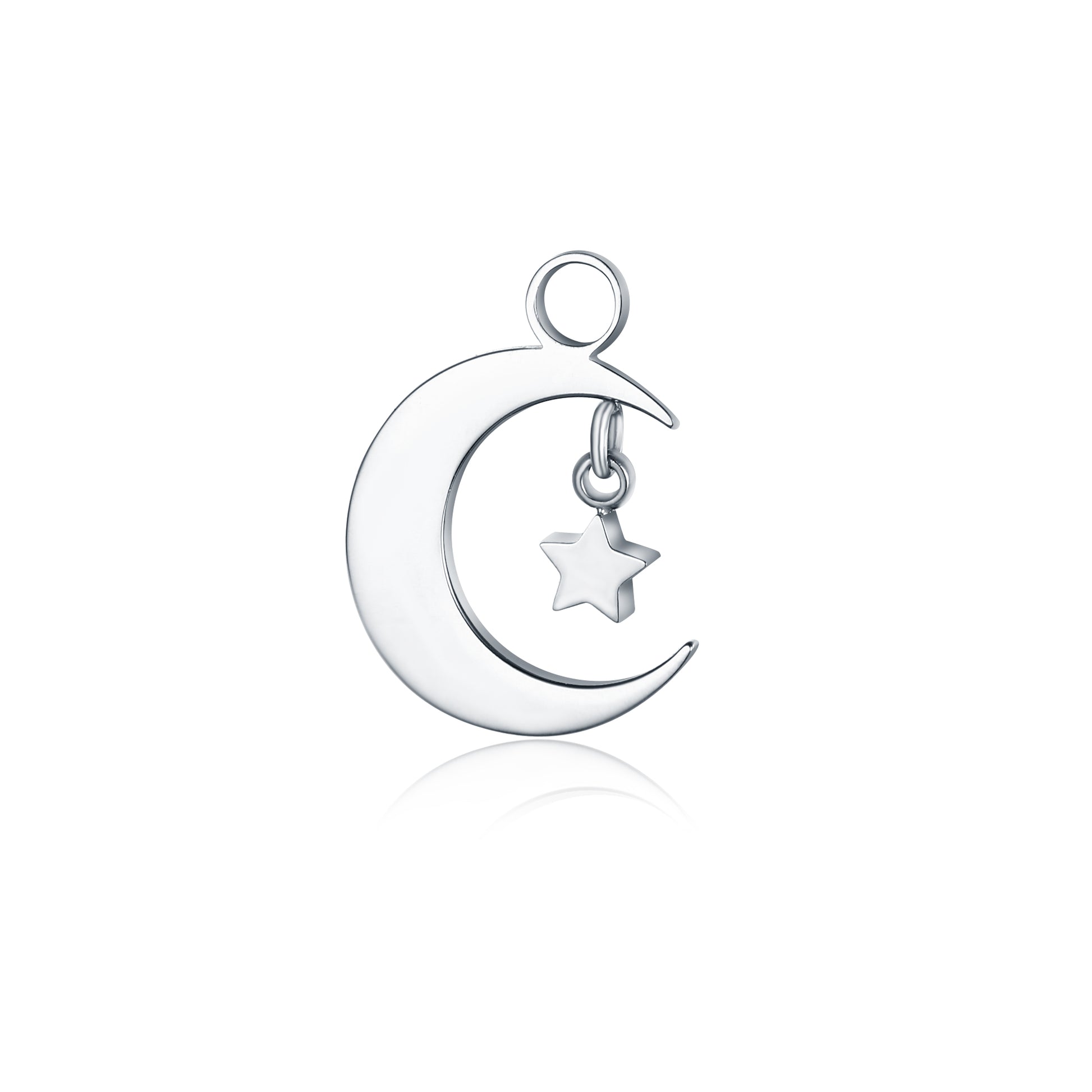 Mini Charm Luna e Stella in acciaio inox - Brand Gioielli