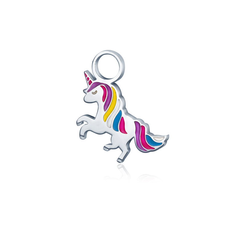 Mini Charm Unicorno Smaltato in acciaio inox - Brand Gioielli