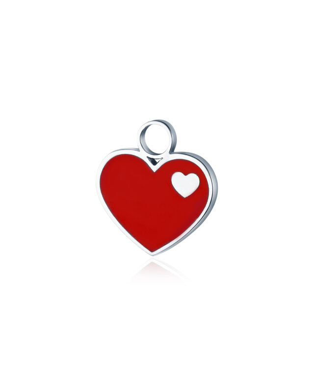 Charm Cuore smalto rosso Grande