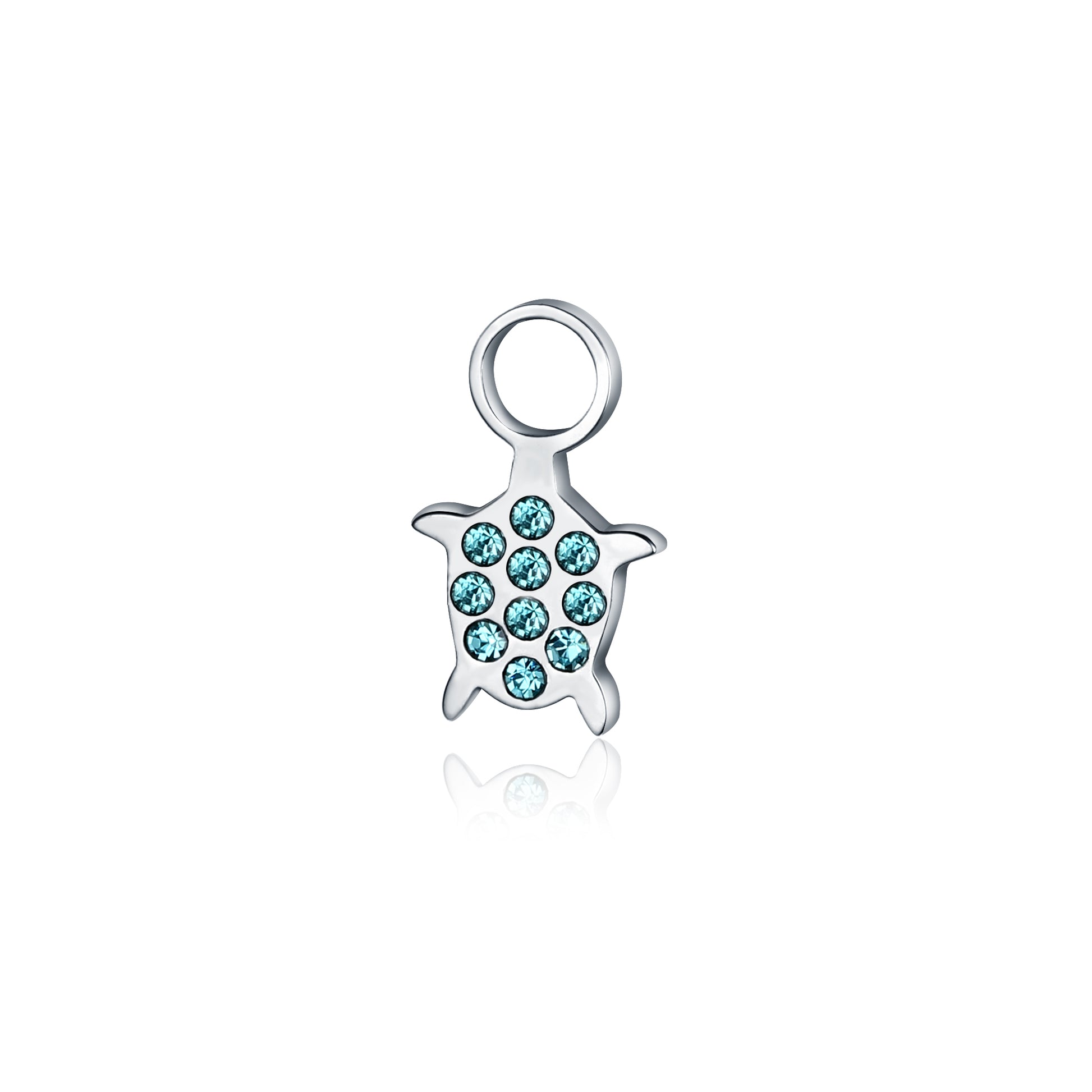 Mini Charm Tartaruga Con Cristalli in acciaio inox - Brand Gioielli