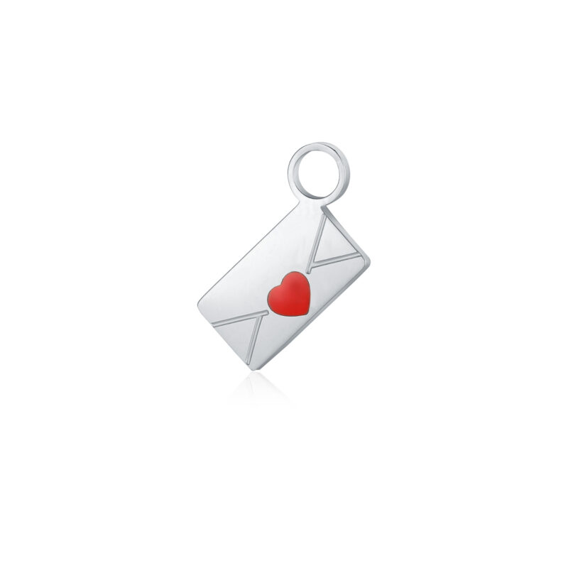 Mini Charm Lettera con Cuore in acciaio inox - Brand Gioielli