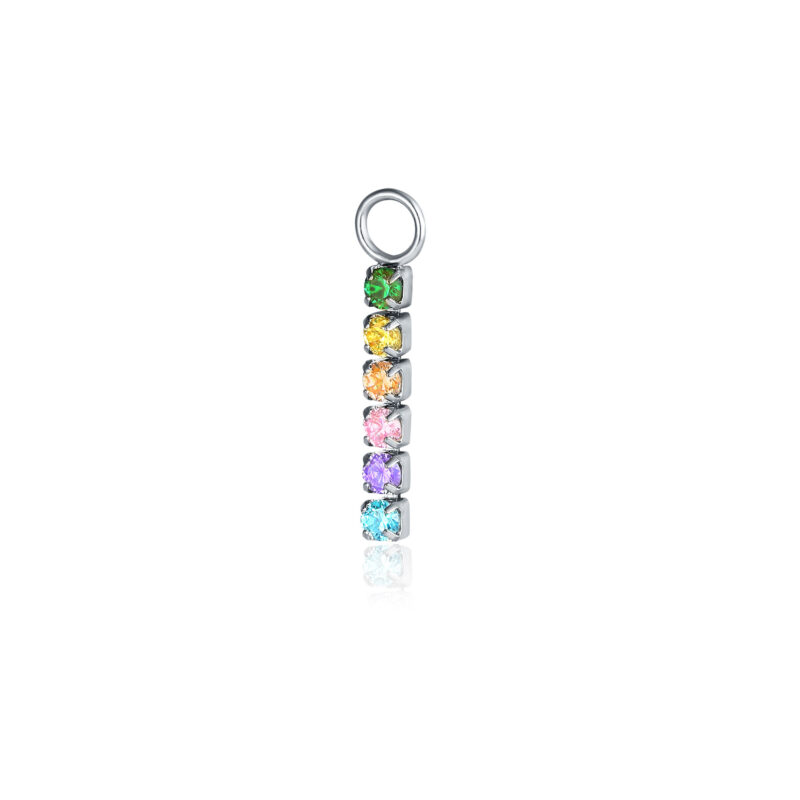 Mini Charm Tennis Cristalli Colorati in acciaio inox - Brand Gioielli