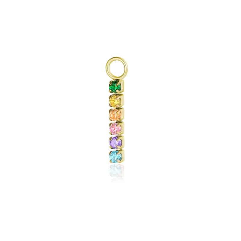 Mini Charm Tennis Cristalli Colorati in acciaio inox - Brand Gioielli