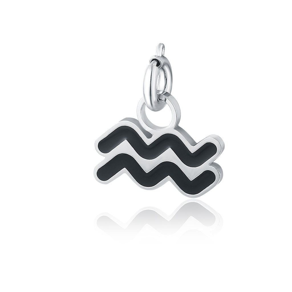Charm Segno Zodiacale Acquario in acciaio inox Zodiaco - Brand Gioielli