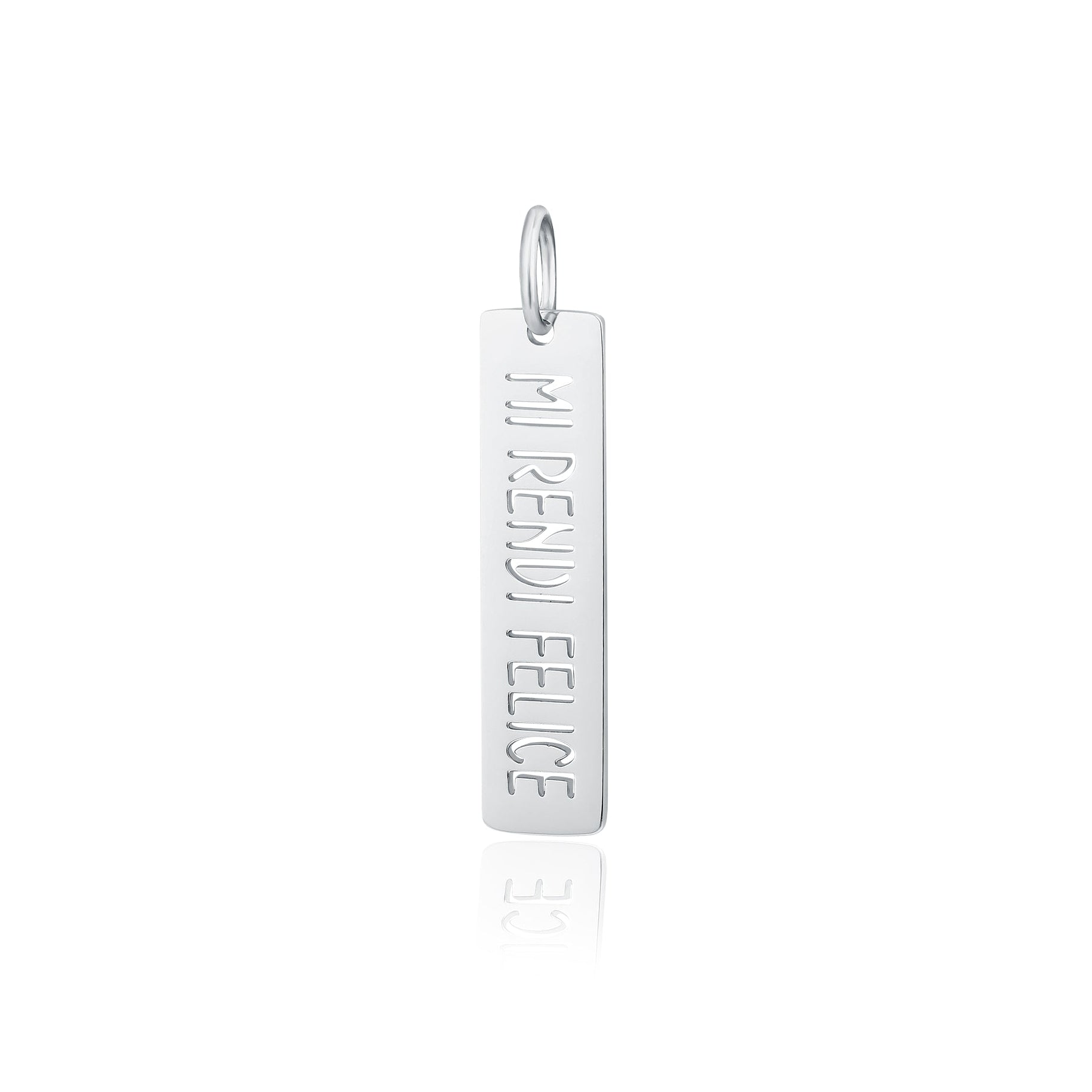 Targhetta Mi Rendi Felice in acciaio inox Family - Brand Gioielli