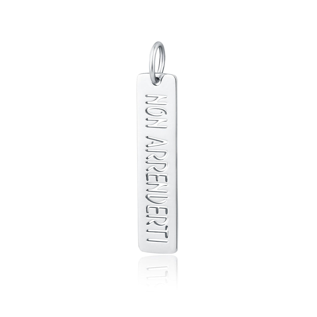 Targhetta Non Arrenderti in acciaio inox Family - Brand Gioielli