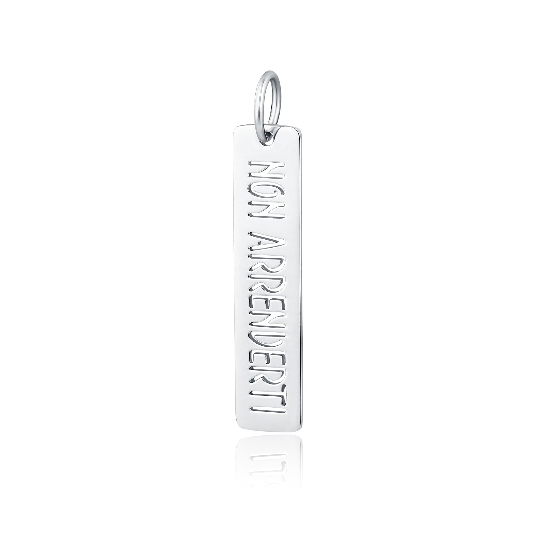 Targhetta Non Arrenderti in acciaio inox Family - Brand Gioielli