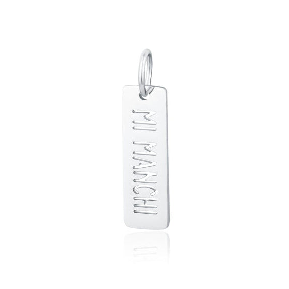 Targhetta Mi Manchi in acciaio inox Family - Brand Gioielli