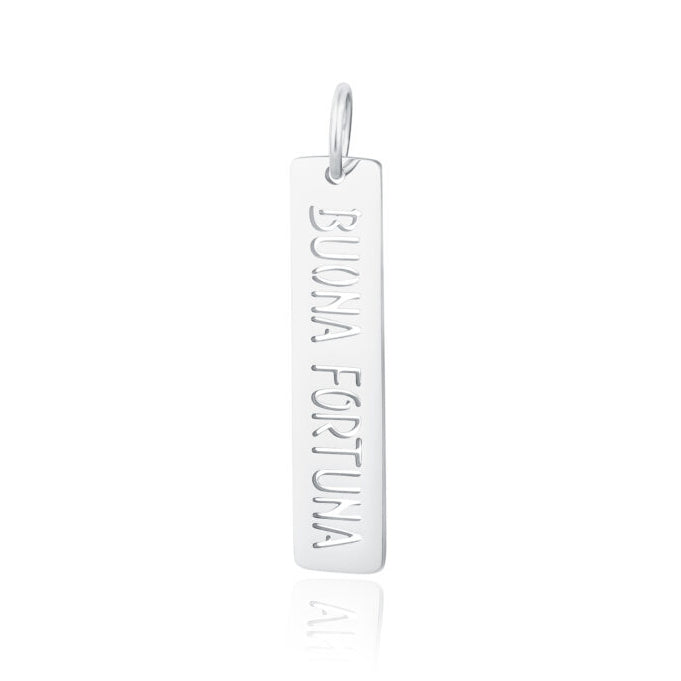 Targhetta Buona Fortuna in acciaio inox Family - Brand Gioielli