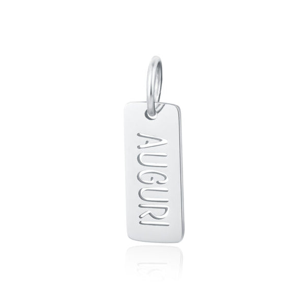 Targhetta Auguri in acciaio inox Family - Brand Gioielli