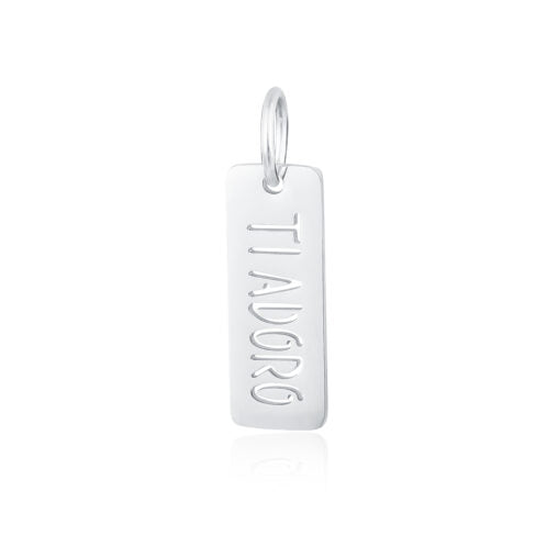 Targhetta Ti Adoro in acciaio inox Family - Brand Gioielli