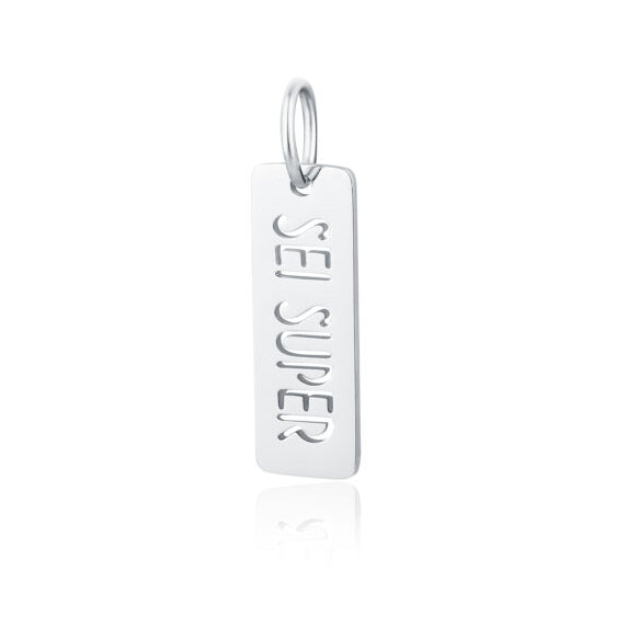 Targhetta Sei Super in acciaio inox Family - Brand Gioielli