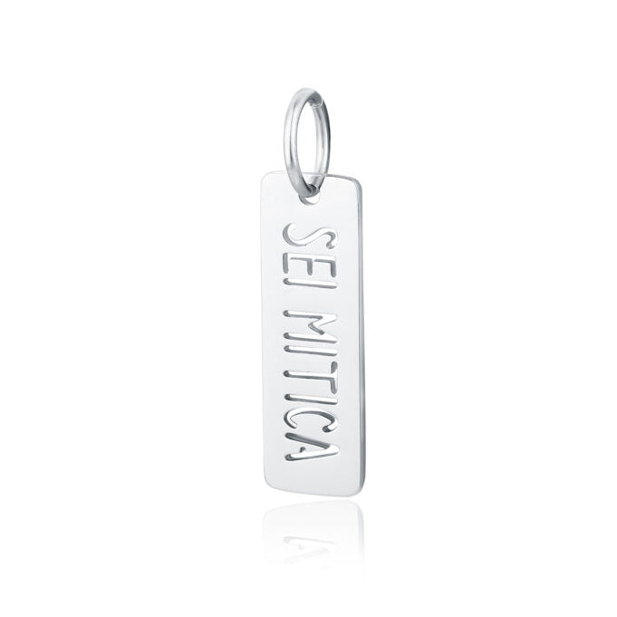 Targhetta Sei Mitica in acciaio inox Family - Brand Gioielli