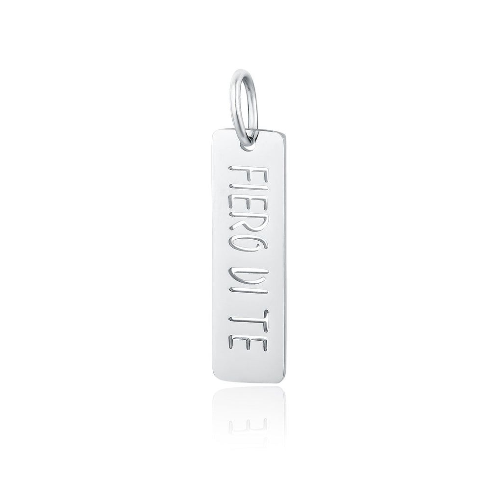 Targhetta Fiero Di Te in acciaio inox Family - Brand Gioielli