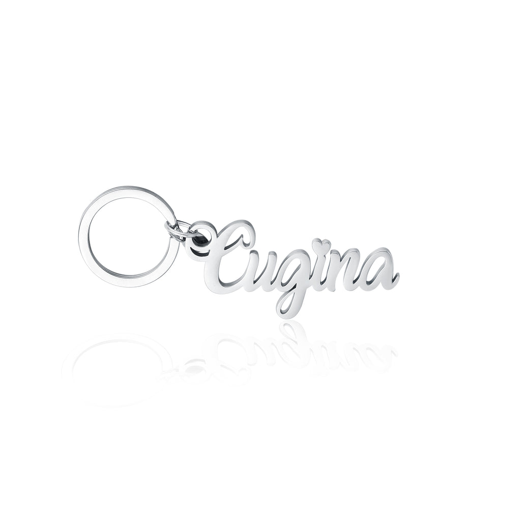 Portachiavi Cugina Sagomato in acciaio inox Family - Brand Gioielli