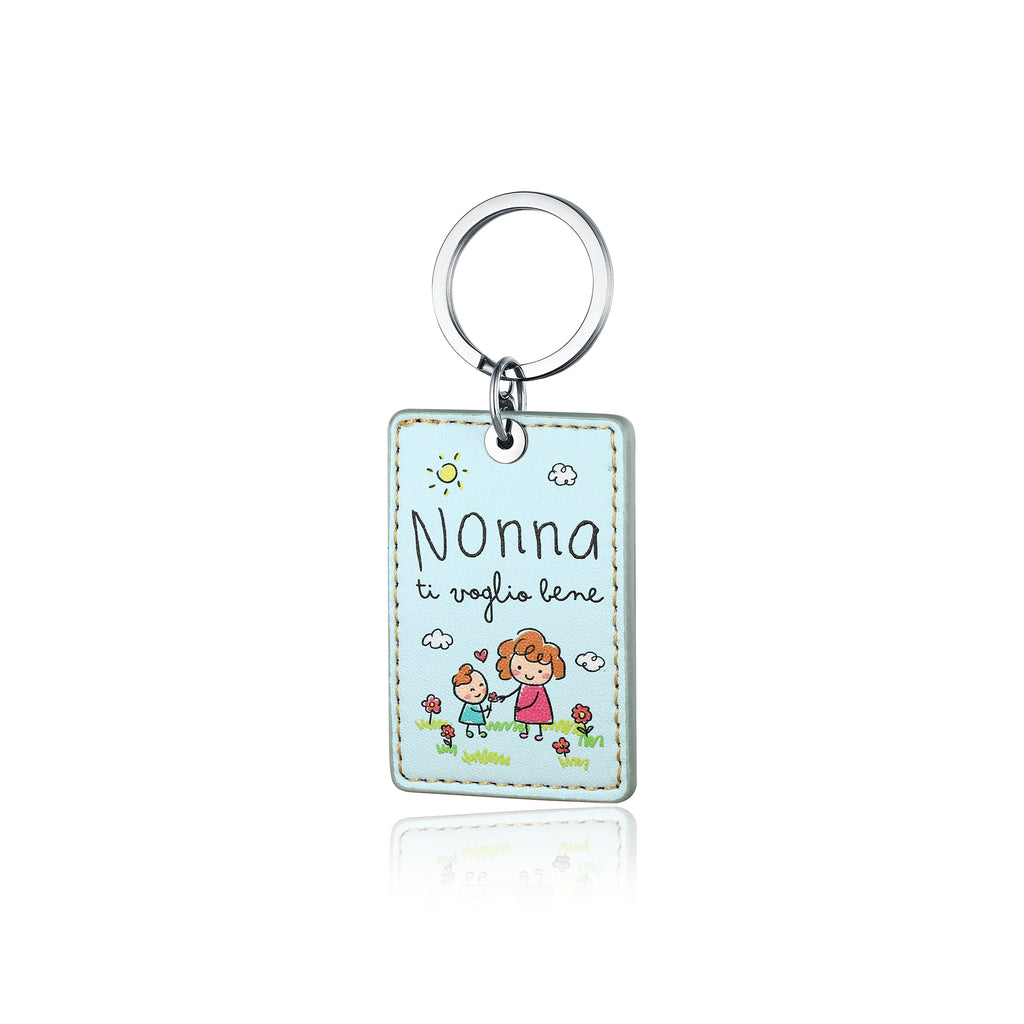 Portachiavi Grande Nonna Ti Voglio Bene in acciaio inox Emozioni - Brand Gioielli