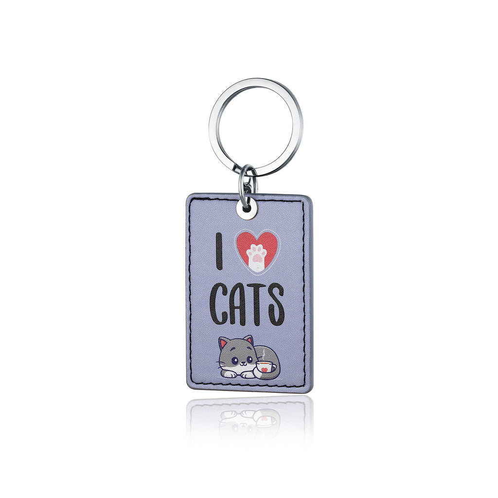 Portachiavi I Love Cats in acciaio inox Emozioni - Brand Gioielli