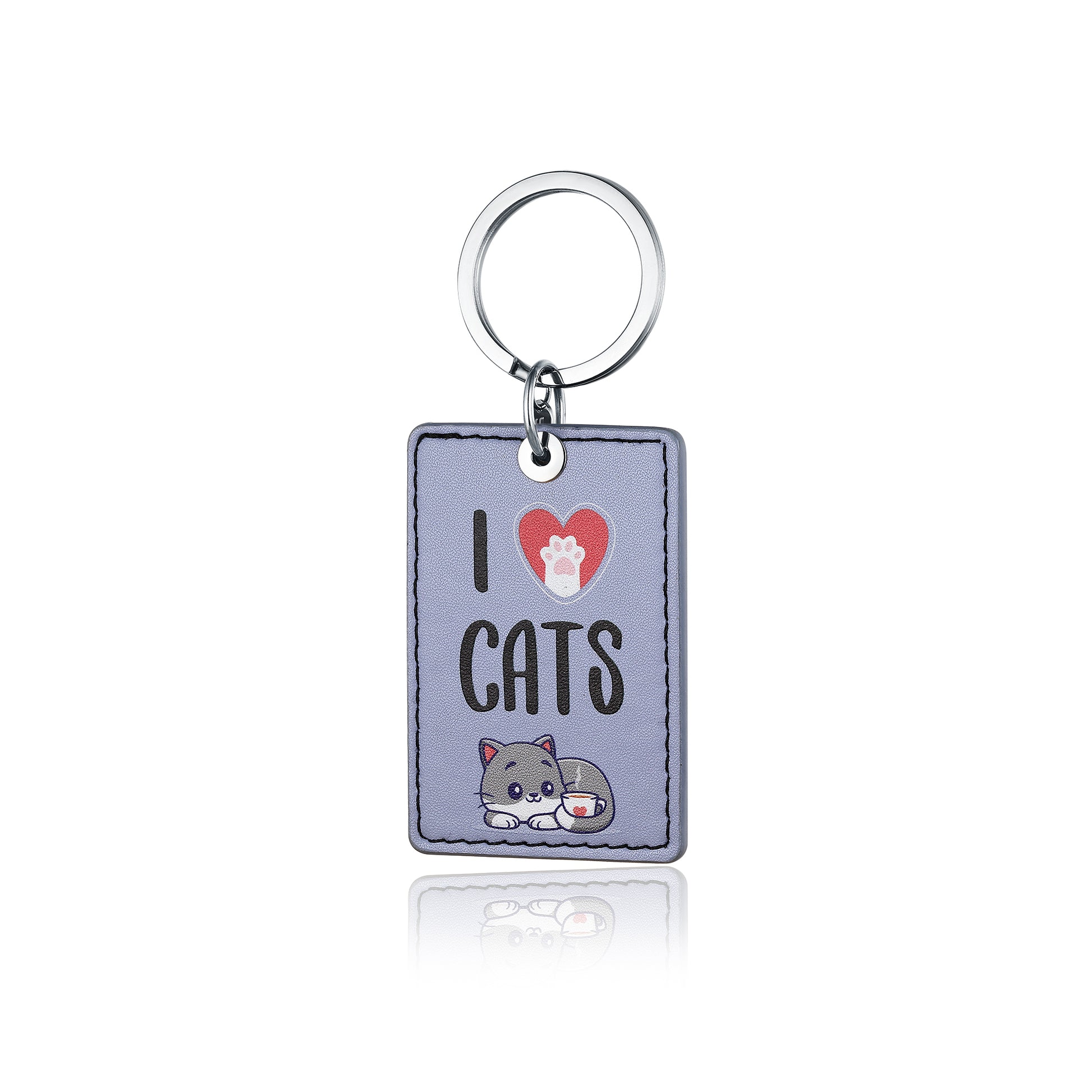 Portachiavi I Love Cats in acciaio inox Emozioni - Brand Gioielli